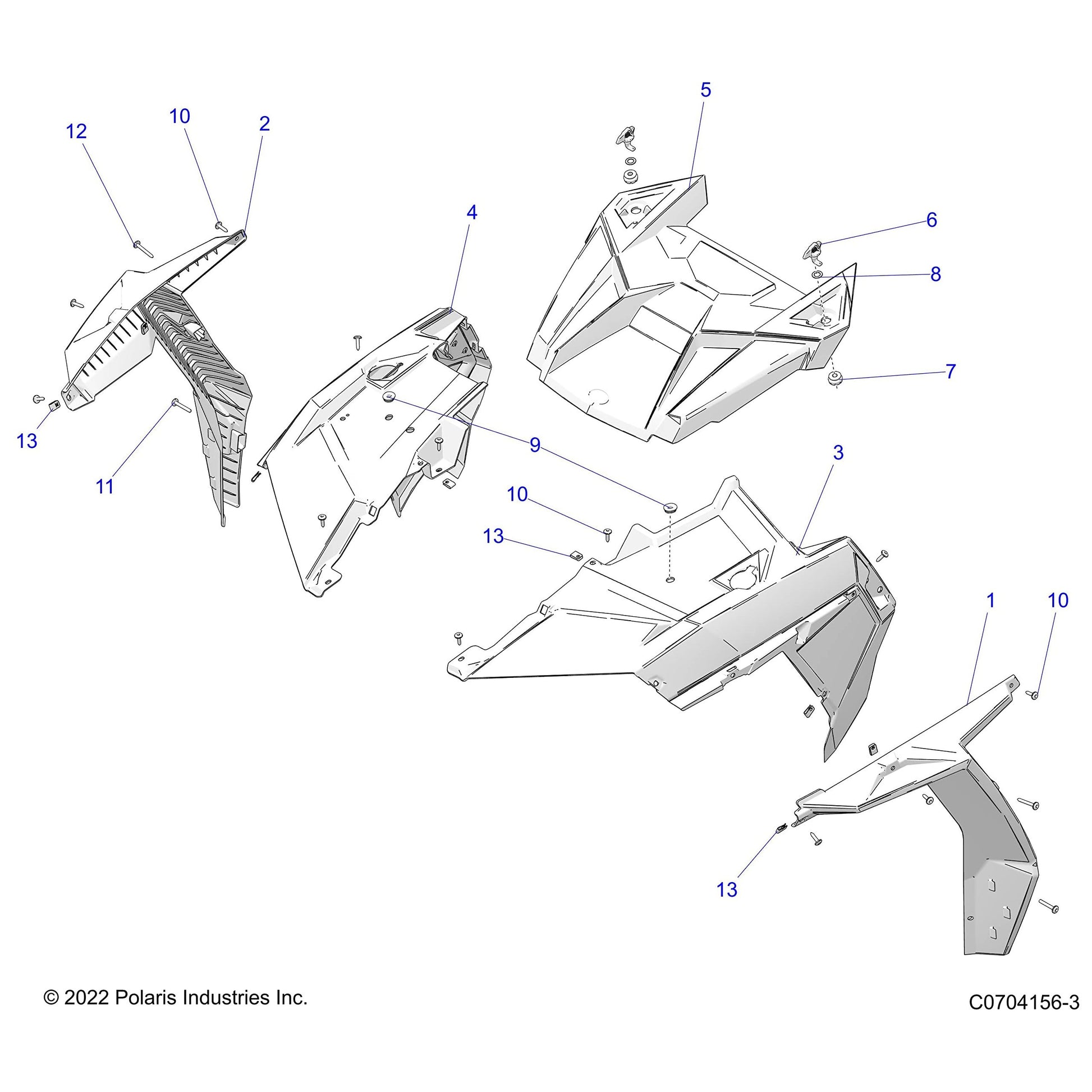 Polaris FENDER-FR,PNTD,LH,O.BLK [E99AL][E99BL][K99AF][K99BF][M99AL]
