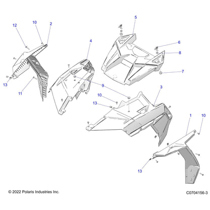 Polaris FENDER-FR,PNTD,LH,O.BLK [E99AL][E99BL][K99AF][K99BF][M99AL]