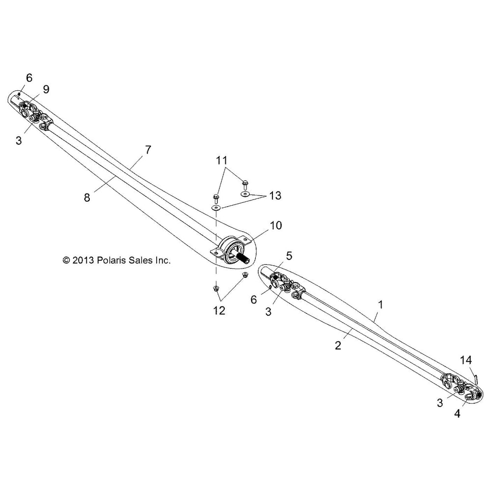 
                      
                        Polaris Ranger Rear Propshaft Assembly, Genuine OEM Part 1333147, Qty 1
                      
                    