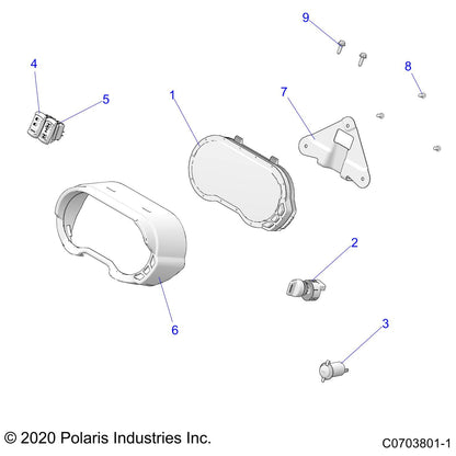 Polaris GEM Pod Mount Receptacle, 12 Volt, Genuine OEM Part 4012393, Qty 1