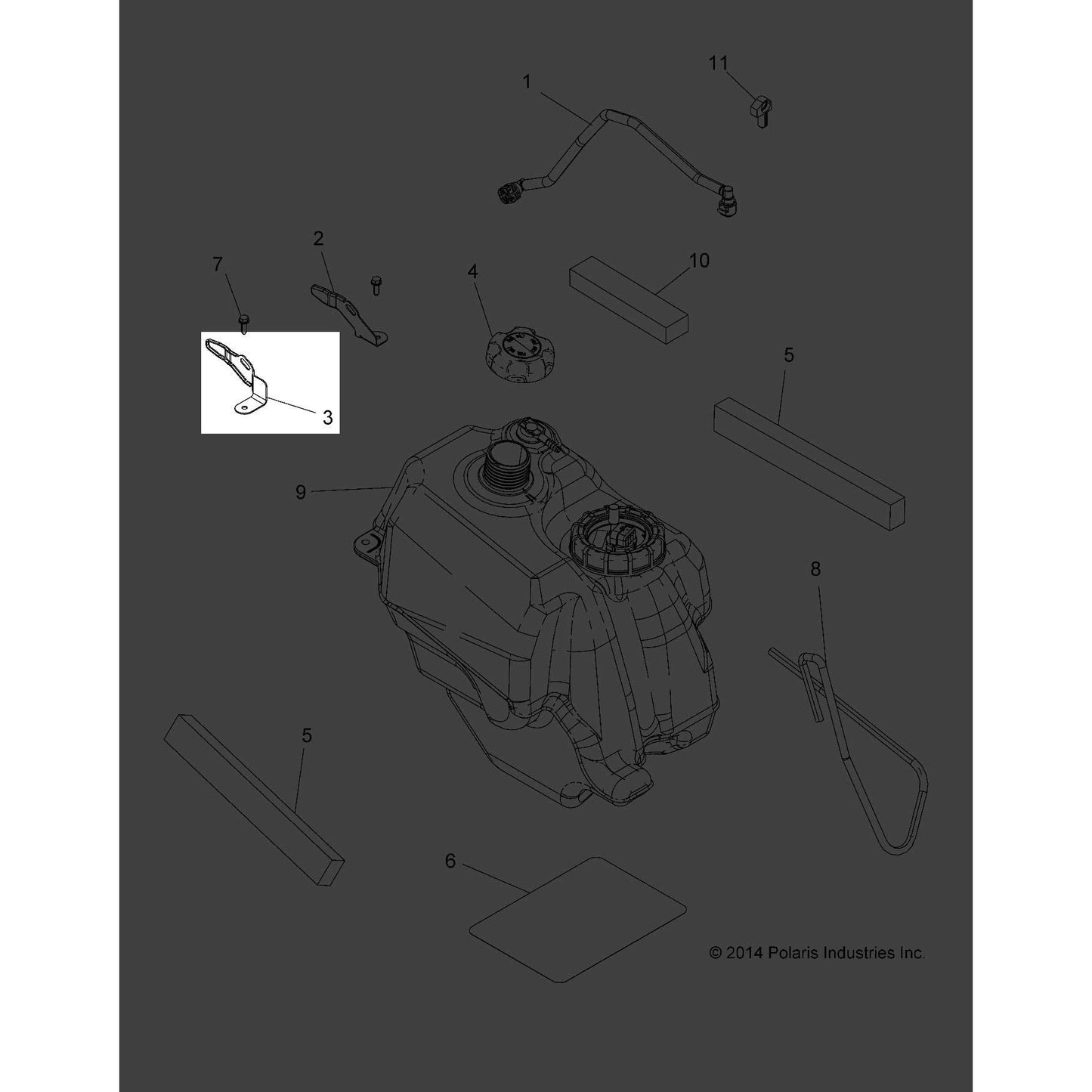 Polaris ATV Seat Base Bracket, Cab Mount, Right, Genuine OEM Part 5257800, Qty 1