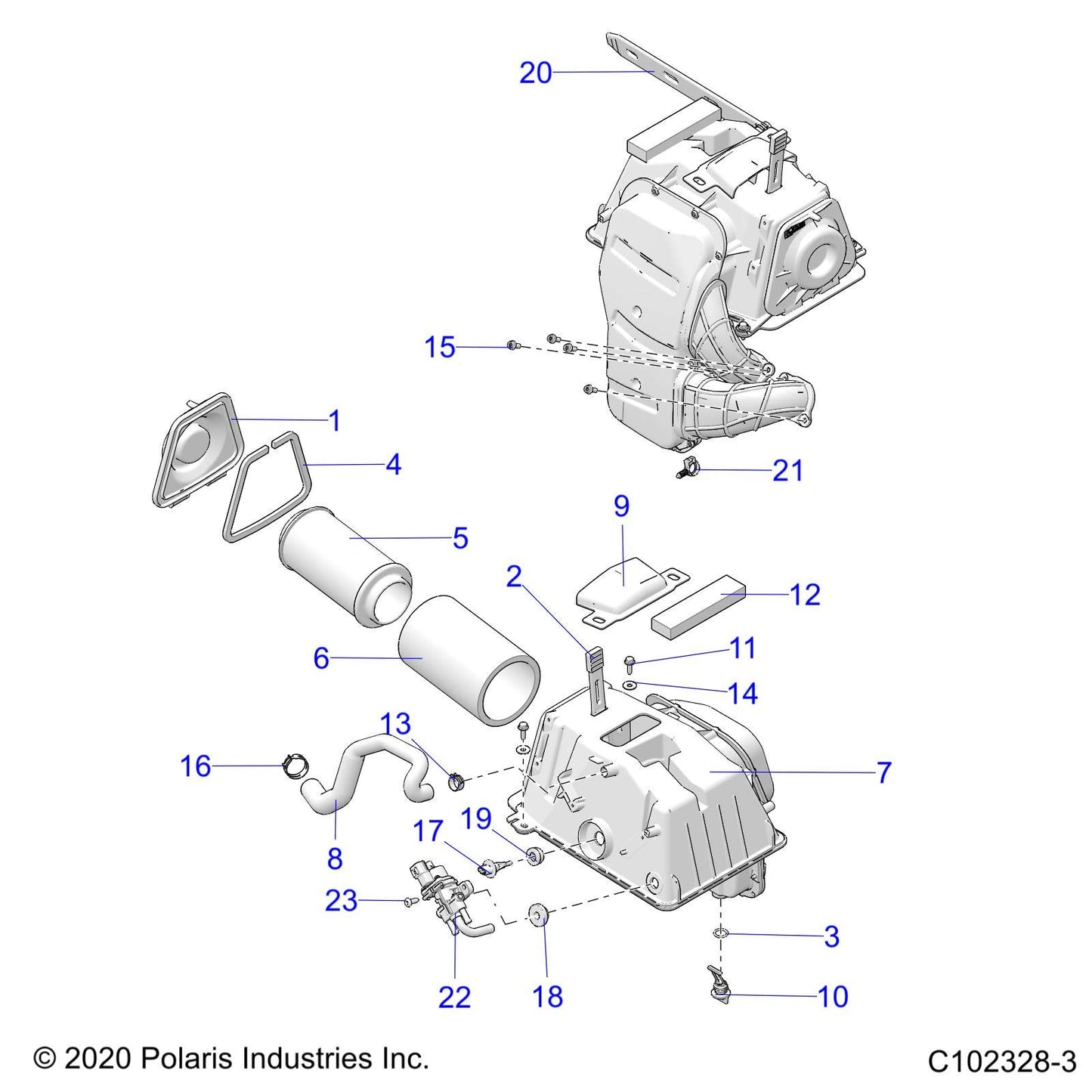Polaris ATV Airbox Cover, Genuine OEM Part 5438983, Qty 1
