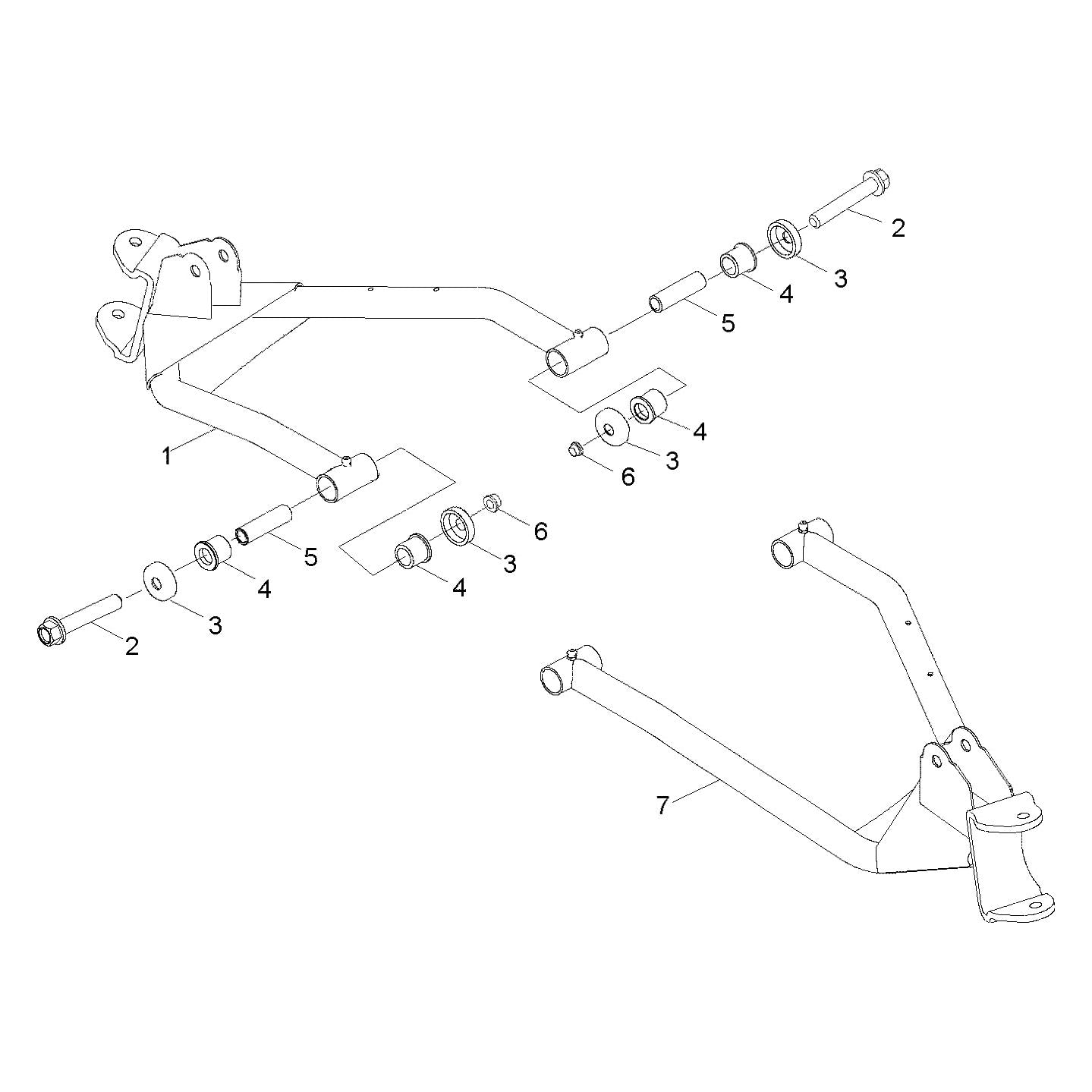 Polaris RZR Front Left Hand Control Arm, Medium Gloss Medium Gloss Black, Genuine OEM Part 0454270-067, Qty 1
