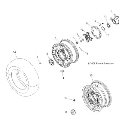 Polaris ATV Hub Dust Cover, Genuine OEM Part 5413473, Qty 1