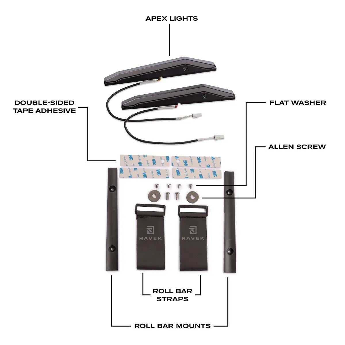 RAVEK Running Light Kit - White - Maverick R 65-701S