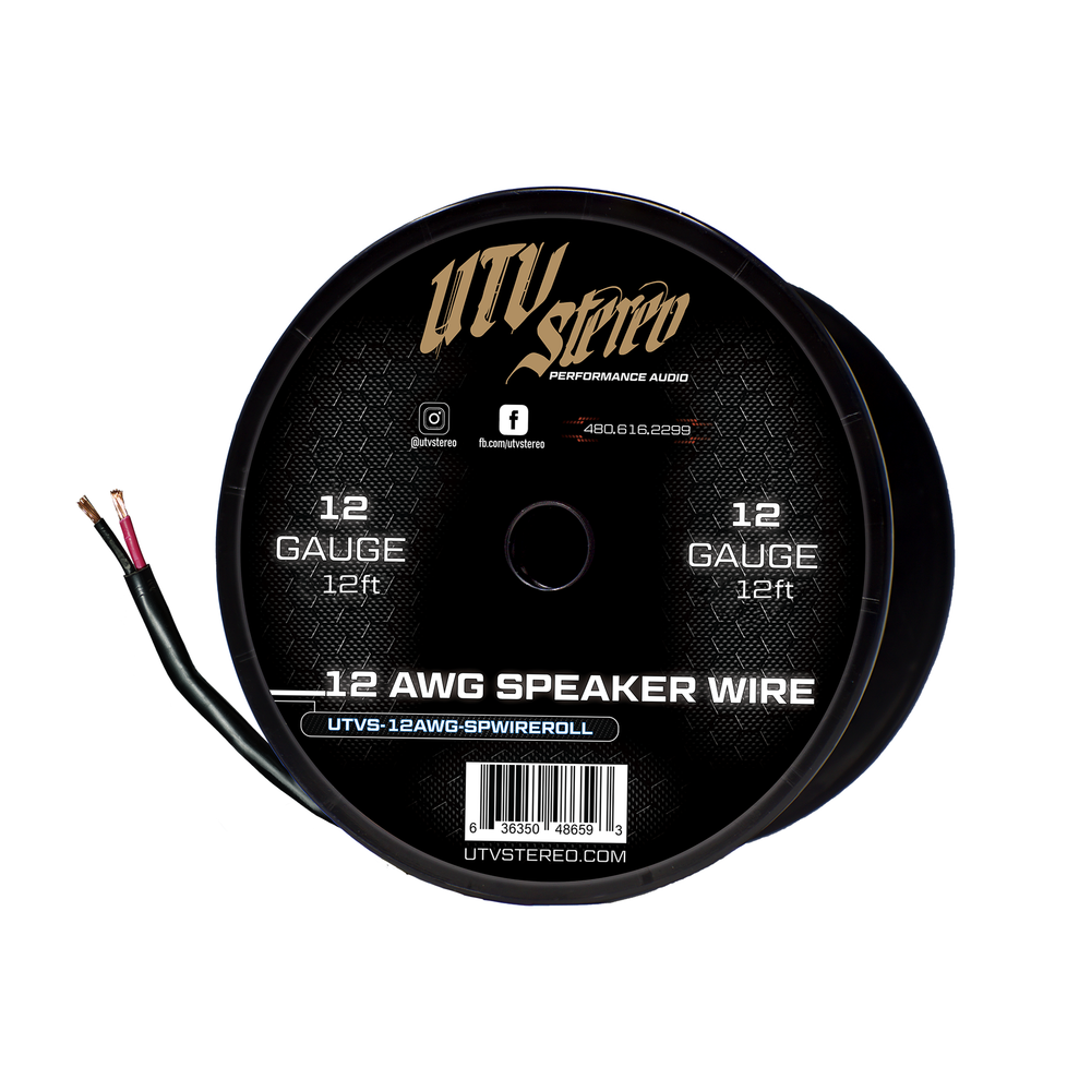 
                      
                        12 AWG Speaker Wire Roll - 12ft | UTVS-12AWG-SPWIRE-12
                      
                    