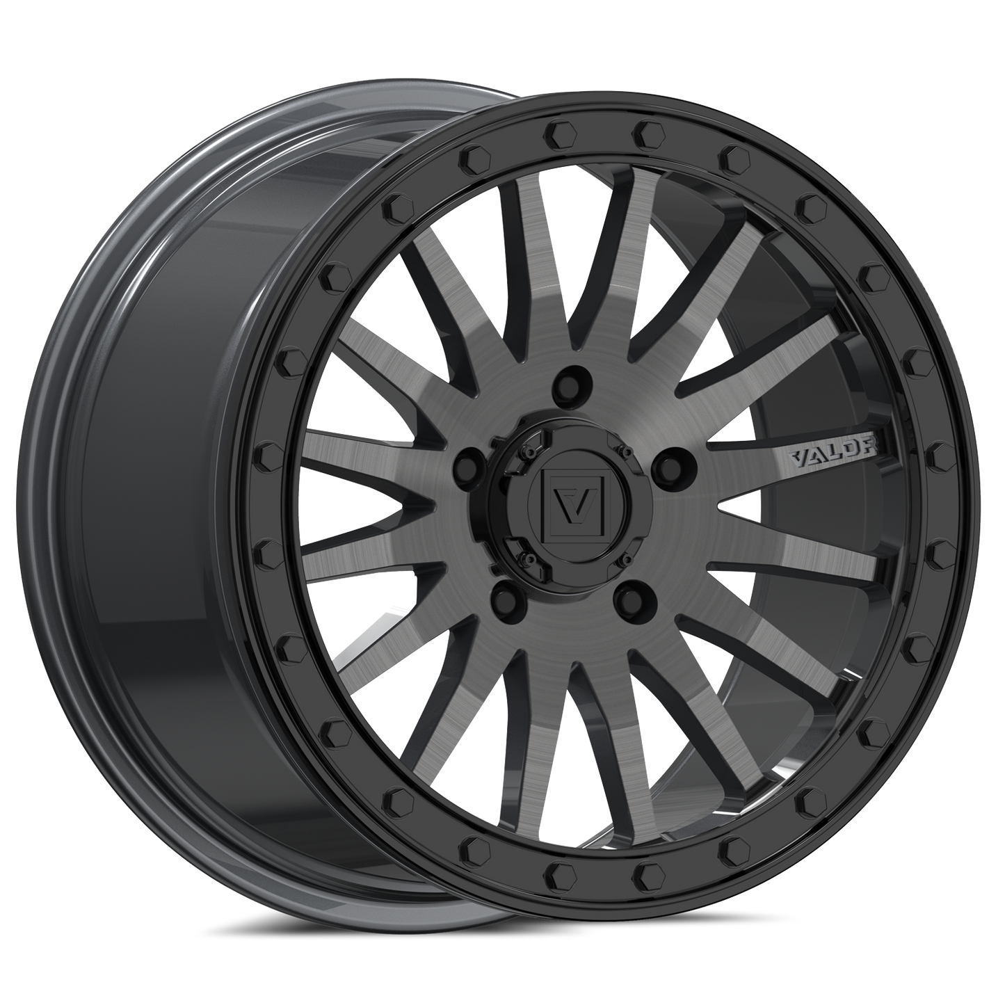 V06 Brushed Gunmetal UTV Beadlock - Valor Offroad