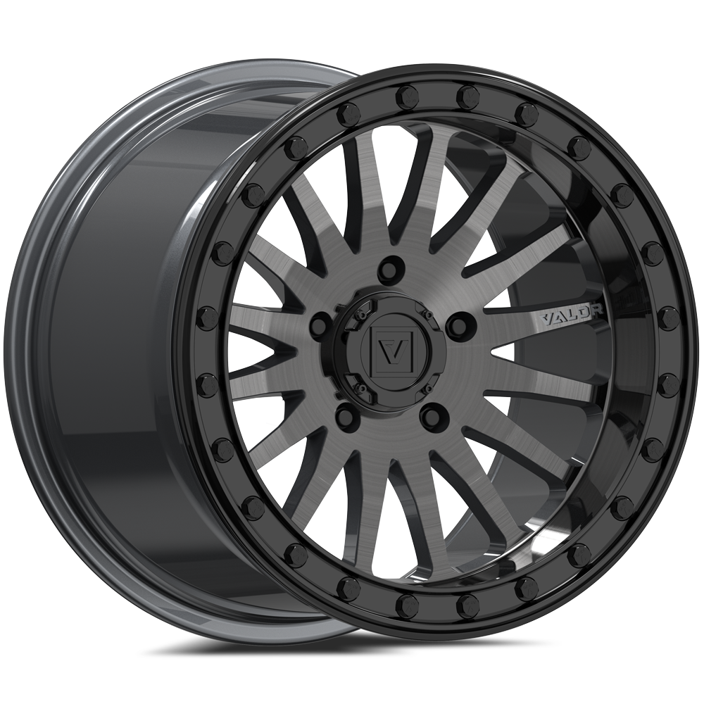 V06 Brushed Gunmetal UTV Beadlock - Valor Offroad
