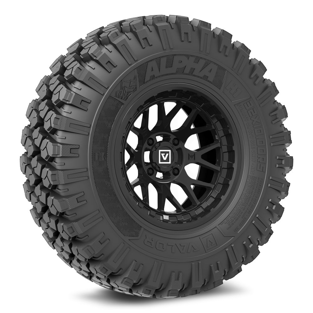 30" Alpha on 14x7 V03 UTV Wheel and Tire Kit
