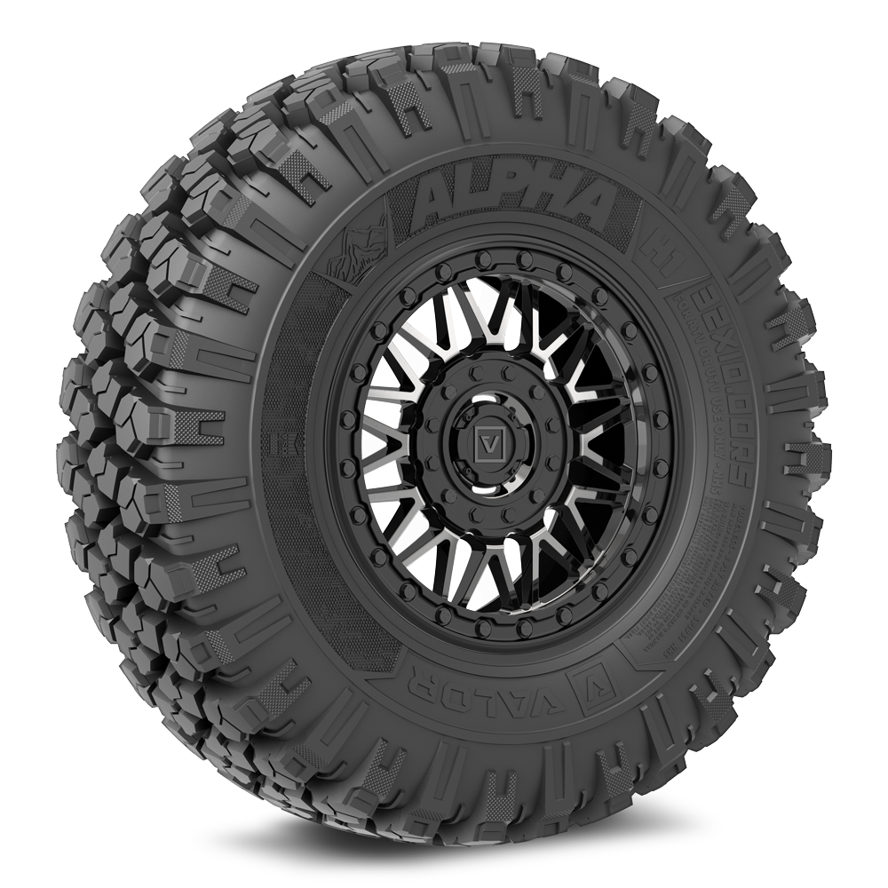 Alpha on 15x7 V08 DT UTV Wheel and Tire Kit