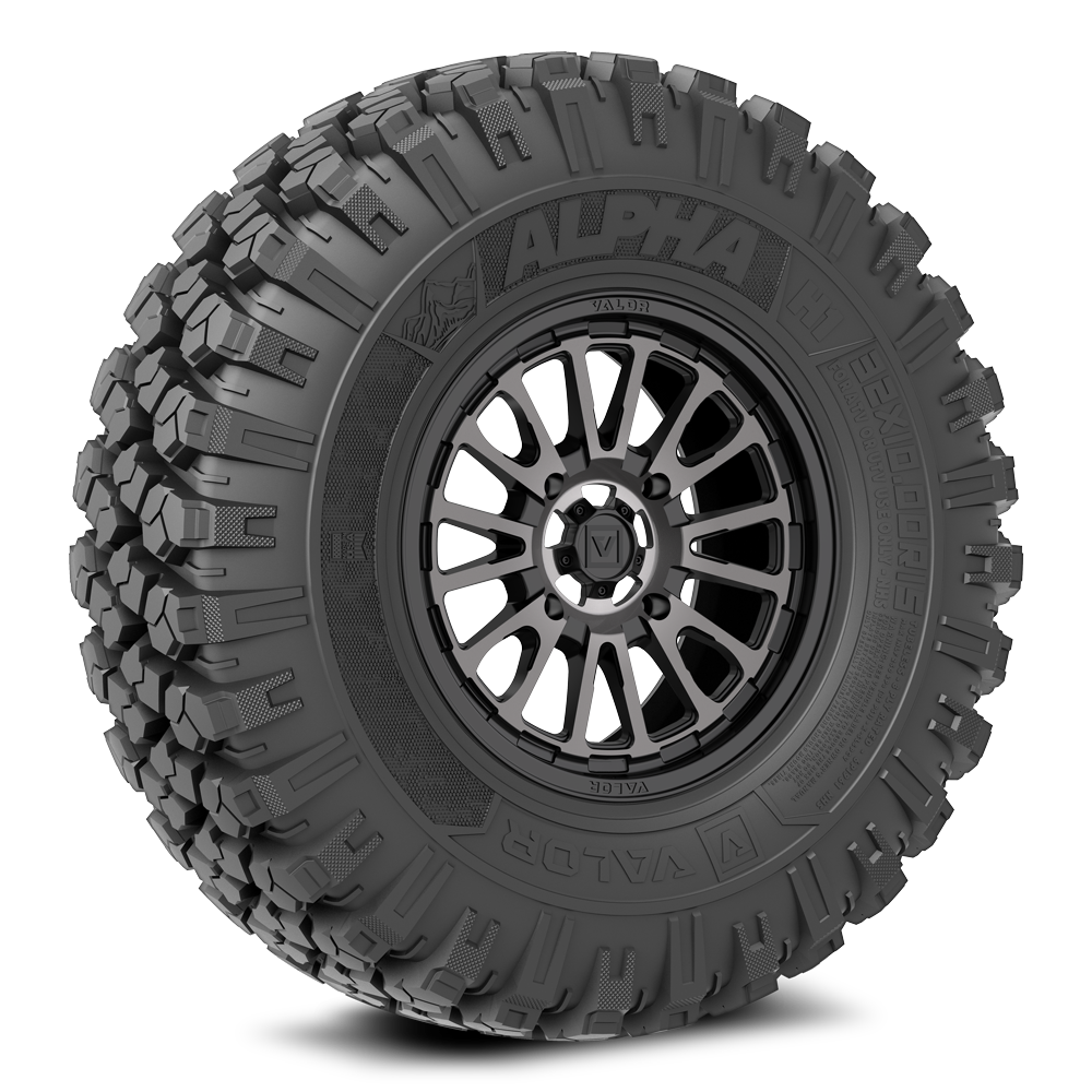 Alpha on 15x7 V14 DT UTV Wheel and Tire Kit
