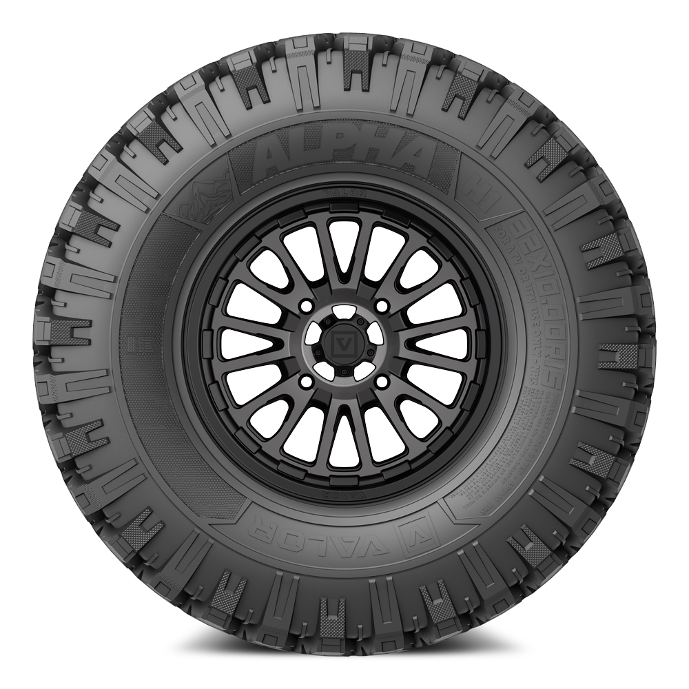 Alpha on 15x7 V14 DT UTV Wheel and Tire Kit