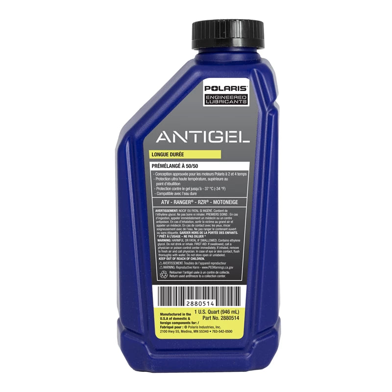 Polaris 50/50 Premix Extended Life Antifreeze, Snowmobiles and ORV Aluminum Cooling Systems - 2880514